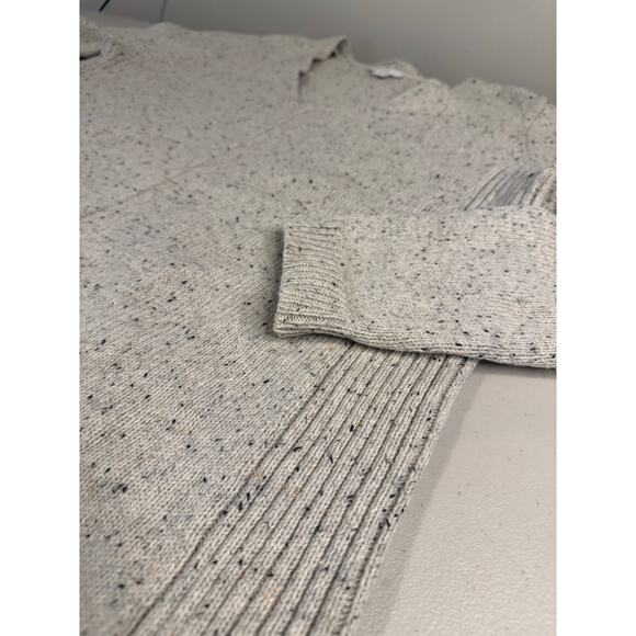 J.Jill V Neck Tunic Cream Speckled Sweater Size M - Picture 8 of 9